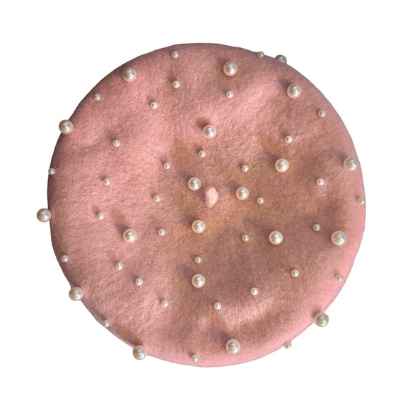 Unbranded Accessories - 🍒NEW Pink & Pearled Wool Beret